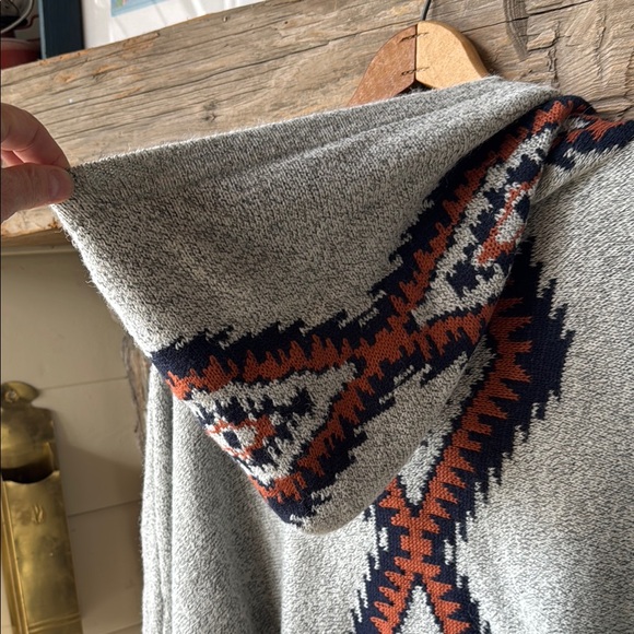 Oceanus Tribal Geometric Hooded Poncho with Fringe Women’s size Small - Picture 8 of 16